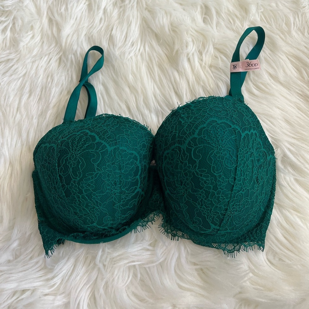 Victoria Secret Green Lace Bra 36DD